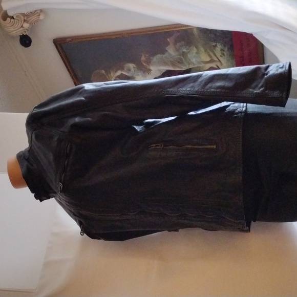 Cole Haan , black  men's moto jacket  M - Picture 6 of 12